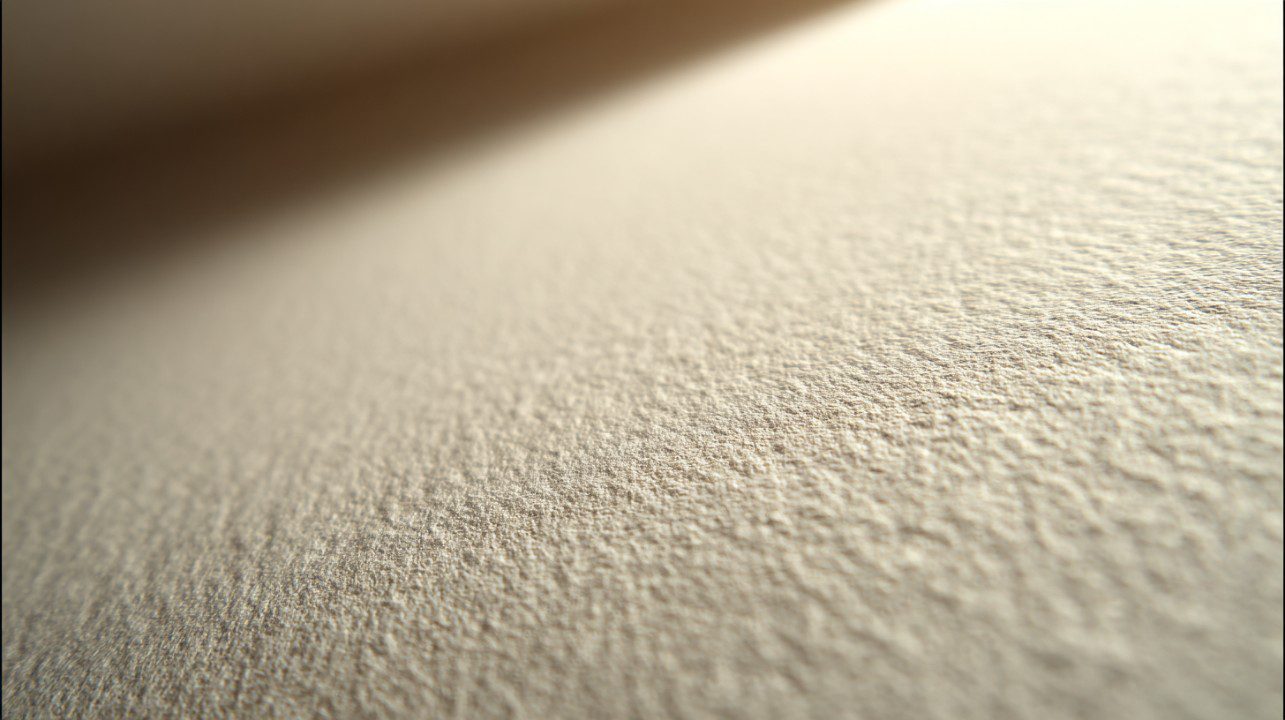 Close-up view of a smooth flat paper texture with subtle tilt-shift blur, ideal for backgrounds and design projects.