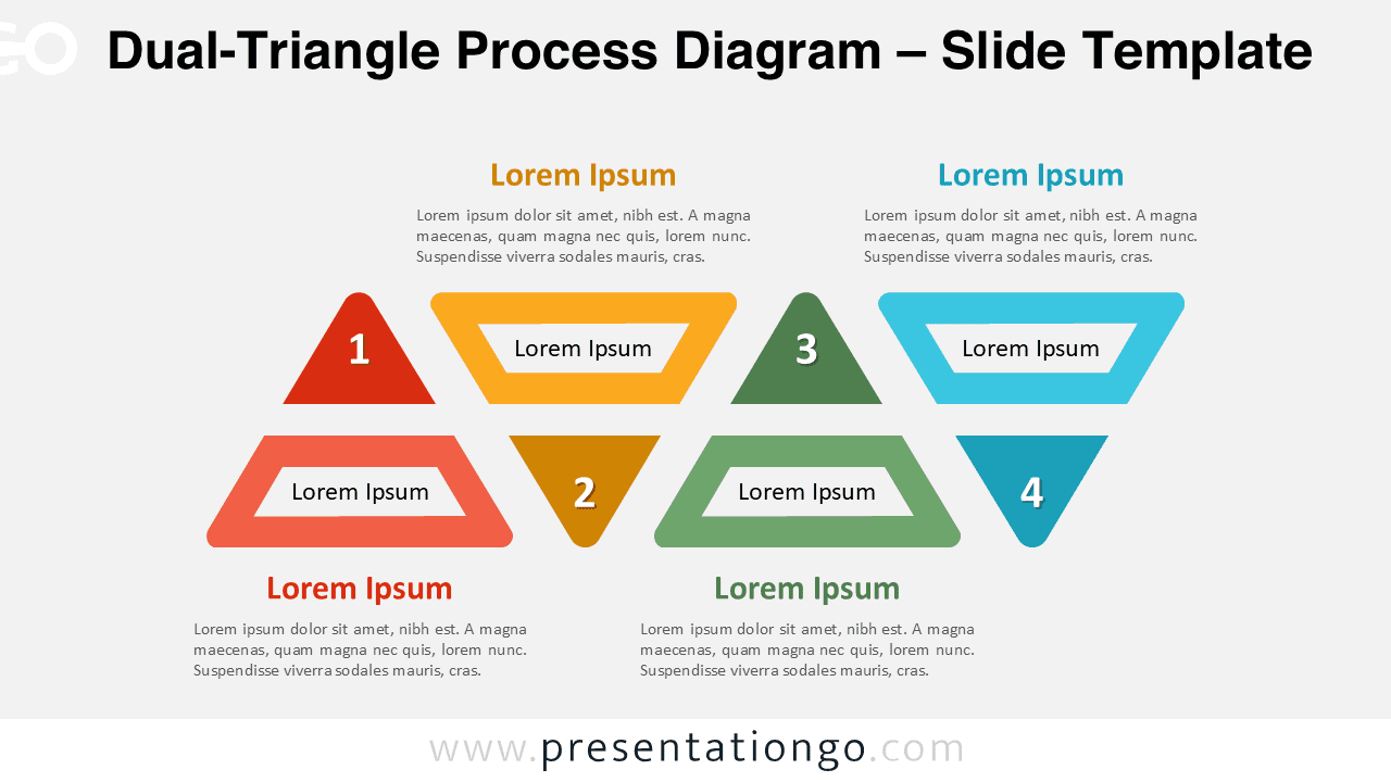 Editable PowerPoint and Google Slides diagram with 4 aligned sections, presented on a light background for widescreen presentations.
