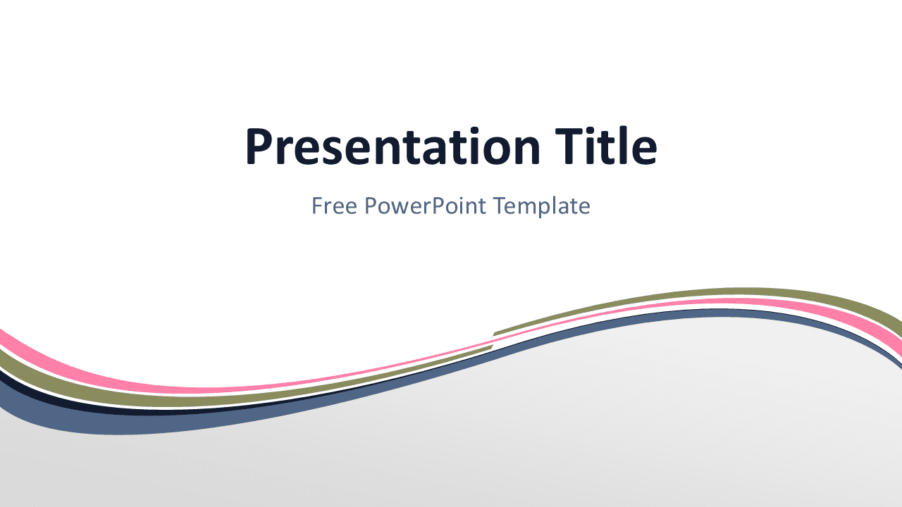 Abstract pink wave PowerPoint template with elegant curved stripes forming a clean and modern presentation background.