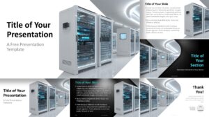 Complete Data Center Tech template for PowerPoint and Google Slides with server-room layouts and editable tech slides.